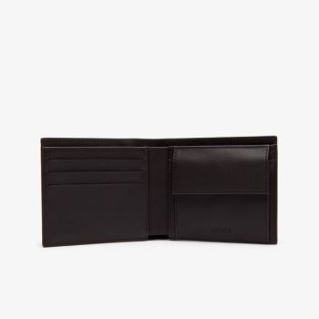 Lacoste Fitzgerald billfold in leather Pánské - Taška Tmavě Hnědé | CZ-CyWfDG